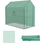 Mh - b�che de remplacement serre de jardin dim. 140l x 213l x 190h cm pe vert
