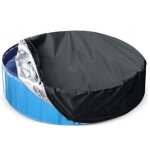 Bache spa gonflable, couverture piscine ronde imperm�able noir 210x90cm