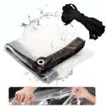 B�che transparente b�che arm�e translucide b�che de protection imperm�able avec oeillets 3x6m