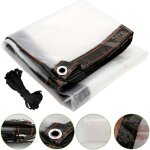 B�che transparente � ?illets - 1 x 2m - b�che poly�thyl�ne imperm�able - r�sistante aux intemp�ries - ...