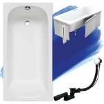 Badland - baignoire rectangulaire 150x70 avec des panneaux en polystyrne, siphon de bain et pieds (support) ...