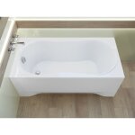 Badland - baignoire rectangulaire 170x70 avec tablier en acrylique, siphon de bain et pieds (support) ...