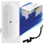 Badland - baignoire rectangulaire 180x80 avec des panneaux en polystyr�ne, siphon de bain et pieds (support) ...