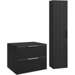 Badplaats meuble sous - vasque rimini 60 cm - noir mat - meuble d