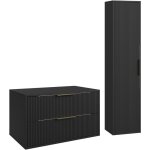 Badplaats meuble sous - vasque rimini 80 cm - noir mat - meuble d