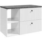 Badplaats - meuble vasque saros 90 cm - blanc - avec plan de toile