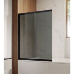 Badplaats - paroi baignoire moka 110 x 140 cm noir matt - verre