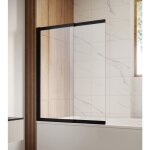 Badplaats - paroi baignoire moka 120 x 140 cm noir matt - verre