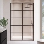Badplaats - paroi de douche calgary noir 100 x 190 cm porte coulis