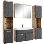 Badplaats - set de meuble de salle de bain paso xl 80 cm - chene a Badplaats - set de meuble de salle de bain paso xl 80 cm - chene a