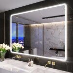 Miroir lumineux de salle de bain, bluetooth / désembuage / 3 couleur / dimmable / ip44, blanc miroir ... Miroir lumineux de salle de bain, bluetooth / désembuage / 3 couleur / dimmable / ip44, blanc miroir ...