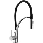 Bagnoclic - mitigeur de cuisine avec douchette extractible 2 jets, chromé avec flexible noir Bagnoclic - mitigeur de cuisine avec douchette extractible 2 jets, chromé avec flexible noir