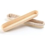 Baguette banneton lot de 2 paniers  pain et doublure en lin 34105. 5cm en rotin naturel