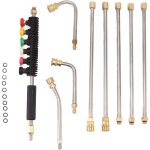 Baguette d'extension pour nettoyeur haute pression, 5 tiges droites, 3 tiges courbes, lance de lavage ...
