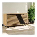 Pier import - bahut 3 portes chêne blanc décor graphique essen Pier import - bahut 3 portes chêne blanc décor graphique essen
