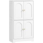 Bahut armoire de cuisine - 4 portes, 2 étagères - dim. 60 x 30 x 110 cm - effet bois blanc doré Bahut armoire de cuisine - 4 portes, 2 étagères - dim. 60 x 30 x 110 cm - effet bois blanc doré