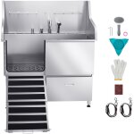 Mophorn - baignoire en acier inoxydable pour animaux, idale pour le toilettage des chiens et chats, ...