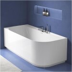 Baignoire acrylique equinoxe semi - �lot blanche 170cm - angle gauche