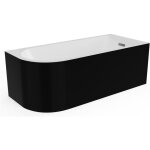 Vente - unique - baignoire d'angle - 201l - 150 x 75 x 58 cm - noir brillant - angle droit - anika Vente - unique - baignoire d'angle - 201l - 150 x 75 x 58 cm - noir brillant - angle droit - anika
