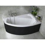 Baignoire d'angle droit rima 130 / 140 / 150 / 160 / 170 cm avec tablier noir - 140cm