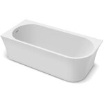 Baignoire - baignoire d'angle emma - 170x75 cm - blanc brillant - gain de place - avec siphon et clic ...