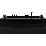 Baignoire d'angle gauche baln�o noire rectangulaire 2 places avec leds varadero