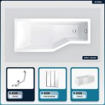 Baignoire asymétrique - 170 x 75 cm - gauche - avec tablier - pieds - pare baignoire 3 volets - vidage ... Baignoire asymétrique - 170 x 75 cm - gauche - avec tablier - pieds - pare baignoire 3 volets - vidage ...