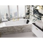 Otitec - baignoire asymétrique blanche encastrée + repose tête - intima slim - 160 x 90 - gauche Otitec - baignoire asymétrique blanche encastrée + repose tête - intima slim - 160 x 90 - gauche
