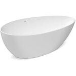 Baignoire autoportante drop dm630 - 1600t - 160x82x58 cm - blanc brillant - design minimaliste - haute ...