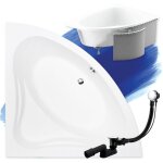 Badland - baignoire bain d'angle 120x120 avec des panneaux en polystyrène, siphon de bain et pieds (support) ... Badland - baignoire bain d'angle 120x120 avec des panneaux en polystyrène, siphon de bain et pieds (support) ...
