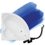 Badland - baignoire bain d'angle 120x120, siphon de bain et pieds (support) - set 3en1 - fabriqu en ...