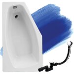 Badland - baignoire bain d'angle 140x80 gauche, siphon de bain et pieds (support) - set 3en1 - fabriqu ...