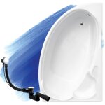 Baignoire bain d'angle 140x95 droite, siphon de bain et pieds (support) - set 3en1 - fabriqu en ue - ...