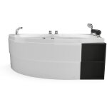 Vente - unique - baignoire balno asymtrique blanche avec niches - 1 place - 150 x 100 cm - angle droit ...