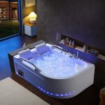 Baignoire baln�o asym�trique vulcano - d 56 jets whirlpool