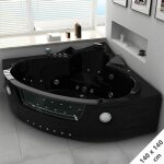 Distribain - baignoire balnéo maeva black 39 jets whirlpool Distribain - baignoire balnéo maeva black 39 jets whirlpool