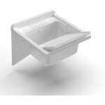 Baignoire de buanderie en r�sine, baignoire avec supports, planche 45x50x26cm mongardi