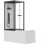 Baignoire douche - profilés noirs - l150 x p75 x h215 cm - 100 microjets et 6 gros jets - daria ii Baignoire douche - profilés noirs - l150 x p75 x h215 cm - 100 microjets et 6 gros jets - daria ii