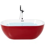 Baignoire �lot 160 cm 203 litres en acrylique sanitaire rouge r�tro moderne nevis