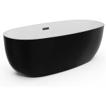 Baignoire lot - 238l - 170 x 80 x 58 cm - noire - acrylique - nica