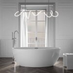 Baignoire lot acrylique ovale 160x80x60cm blanc brillant + bonde et trop plein - terra 2. 0 blanc brillant, ...