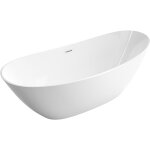 Baignoire �lot acrylique ovale 170x78x69cm + bonde et trop plein - blanc brillant - bellagio 2. 0 blanc ...