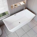 Baignoire �lot design rectangulaire l. 170 x l. 80 x h. 58cm blanc classique - 360 l, aica baignoire ...