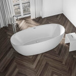 Baignoire lot moderne design en acrylique pour salle de bain, isolation thermique - blanc mat - 170x80x58cm ...