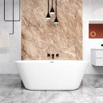 Baignoire �lot oval blanc en acrylique 170x80x58cm, aica sanitaire