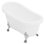 Vente - unique - baignoire lot rtro avec pieds de lion argents - 200 l - 145 x 74 x 77 cm - blanche ...