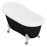 Vente - unique - baignoire lot rtro avec pieds de lion argents - 200 l - 145 x 74 x 77 cm - noir mat ...