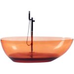 Baignoire �lot rouge en fonte min�rale translucide 169 x 78 cm ovale blancarena