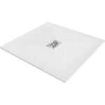 Mexen - baignoire hugo carr�e smc 100 x 100 cm, blanche, cache inox - 42101010 - x