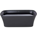 Baignoire moderne en acrylique 160 x 75 cm ovale finition lisse salle de bain noir mat lanalhue